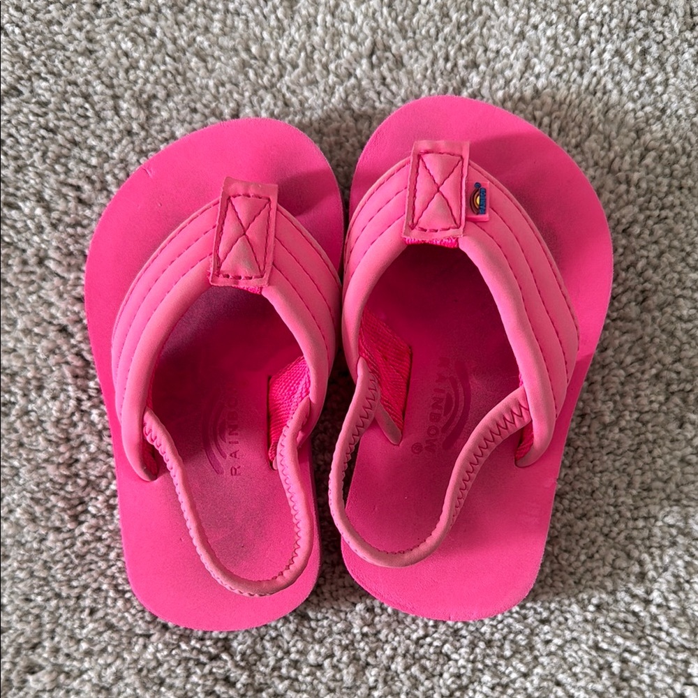 Pink Kids Rainbows Sandals